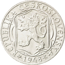 CZECHOSLOVAKIA, 100 Korun, 1948, KM #26, MS(63), Silver, 31, 14.11