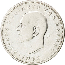 Coin, Greece, Paul I, 20 Drachmai, 1960, VF(20-25), Silver, KM:85