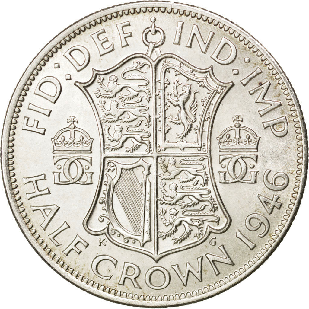 Great Britain, 1/2 Crown, 1946, KM #856, MS(60-62), Silver, 32.3, 14.09
