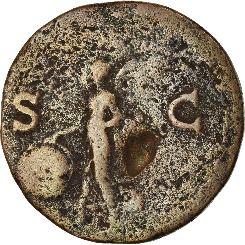 Coin, Nero, As, 65, Lyon, F(12-15), Bronze
