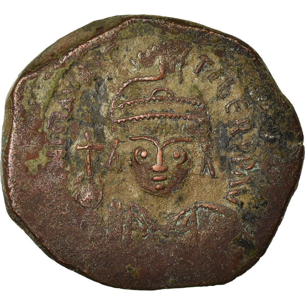 Coin, Maurice Tiberius, Half Follis, Antioch, VF(30-35), Bronze