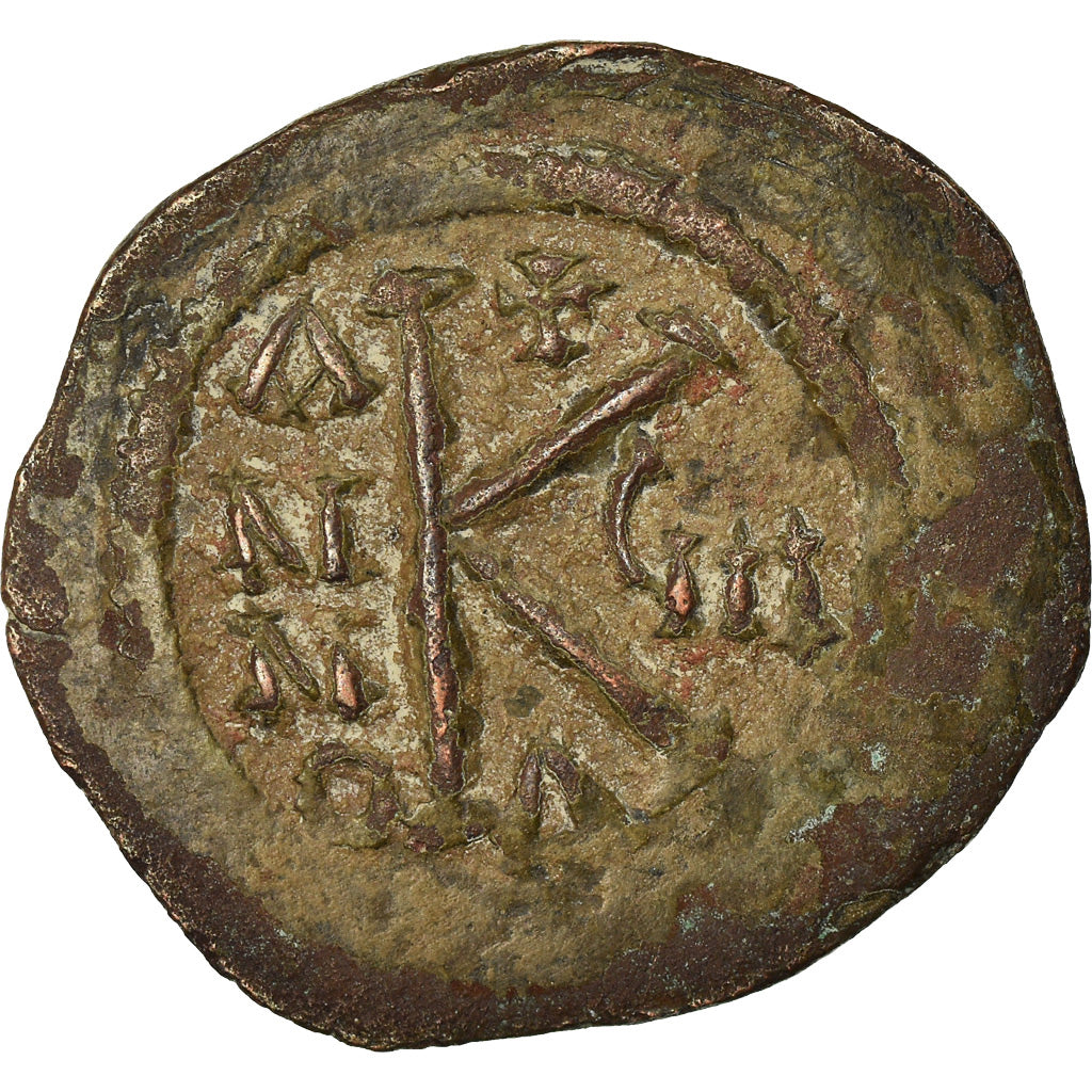Coin, Maurice Tiberius, Half Follis, Antioch, VF(30-35), Bronze