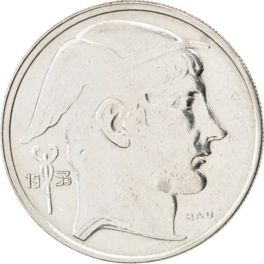 BELGIUM, 20 Francs, 20 Frank, 1953, KM #140.1, EF(40-45), Silver, 27, 8.05