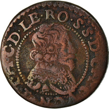 Monnaie, France, Ardennes, Jean-Théodore, Double Tournois, 1633, Cugnon, TB+