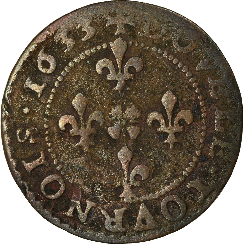 Munten, Frankrijk, Ardennes, Jean-Théodore, Double Tournois, 1633, Cugnon, FR+