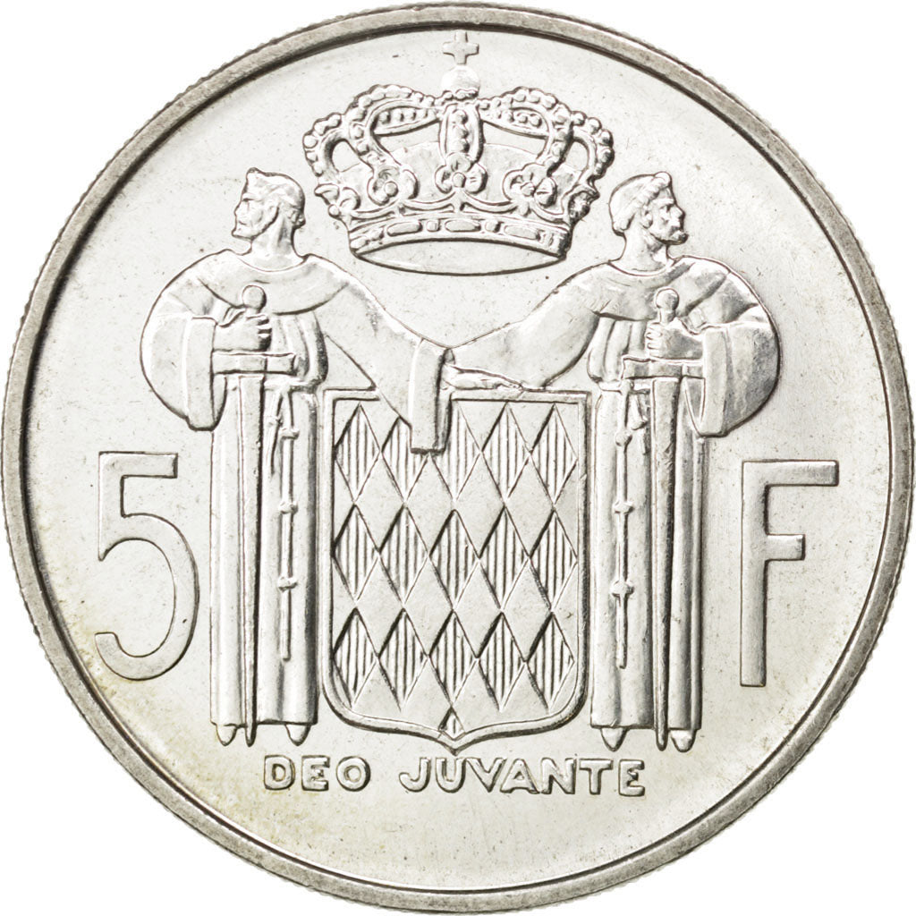 MONACO, 5 Francs, 1960, KM #141, MS(60-62), Silver, Gadoury #152, 12.01