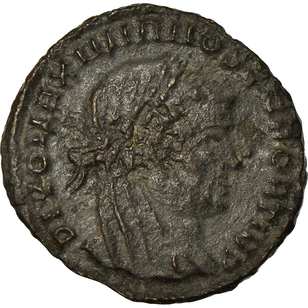 Coin, Maximianus, Half nummus, 317-318, Siscia, AU(50-53), Copper