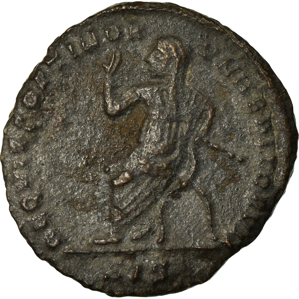 Coin, Maximianus, Half nummus, 317-318, Siscia, AU(50-53), Copper