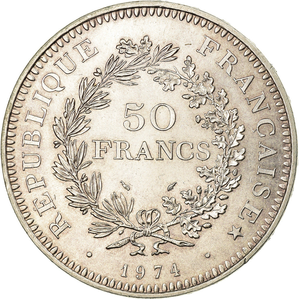 Moneta, Francia, Hercule, 50 Francs, 1974, Paris, SPL, Argento, KM:941.1