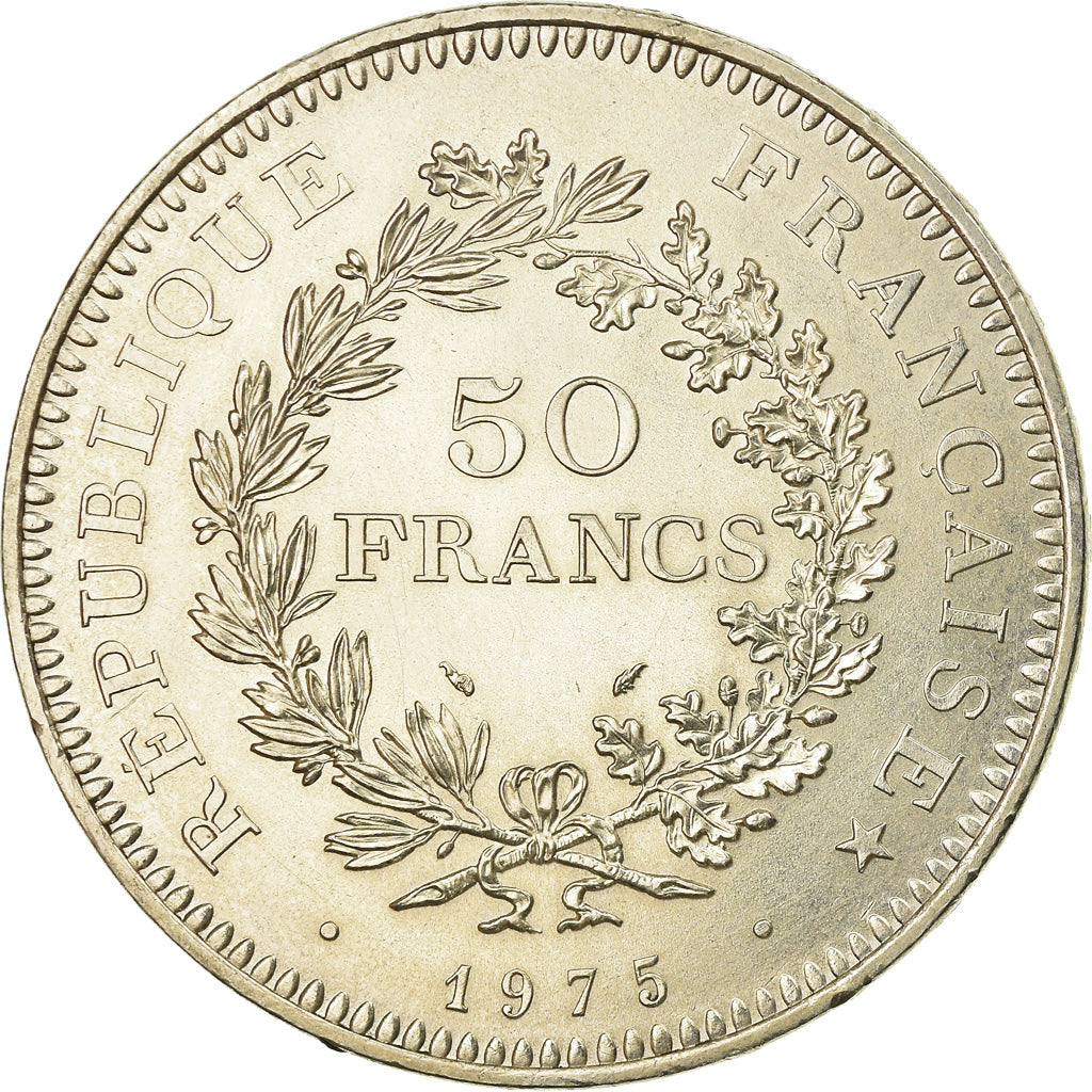 Coin, France, Hercule, 50 Francs, 1975, Paris, AU(55-58), Silver, KM:941.1