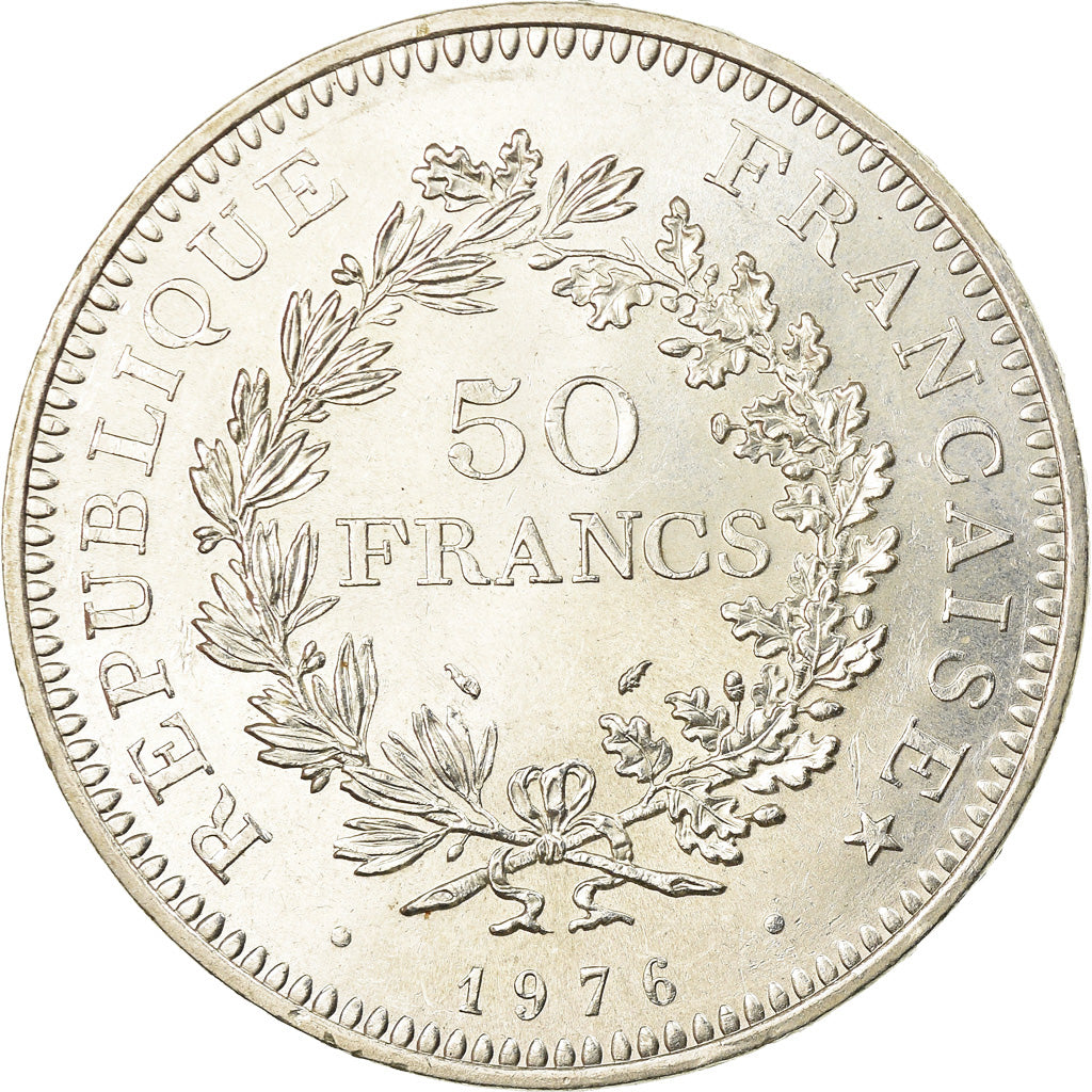 Coin, France, Hercule, 50 Francs, 1976, Paris, AU(55-58), Silver, KM:941.1