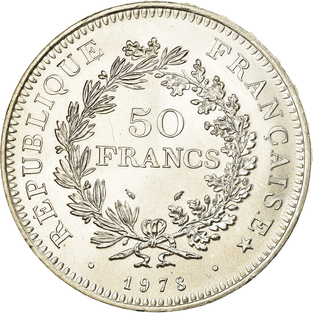 Coin, France, Hercule, 50 Francs, 1978, Paris, MS(63), Silver, KM:941.1