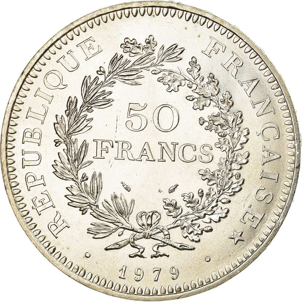 Münze, Frankreich, Hercule, 50 Francs, 1979, Paris, VZ+, Silber, KM:941.1