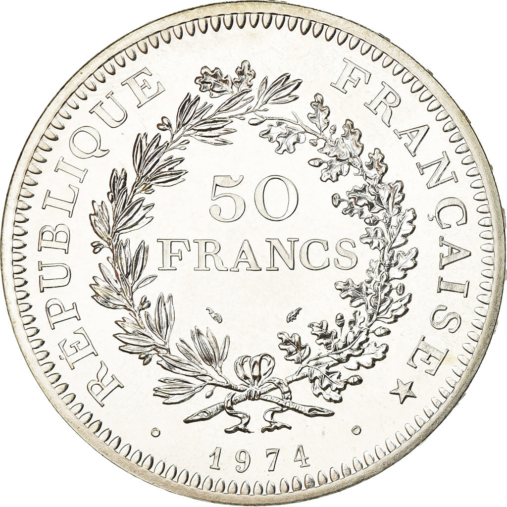 Moneta, Francia, Hercule, 50 Francs, 1974, Paris, FDC, Argento, KM:941.1