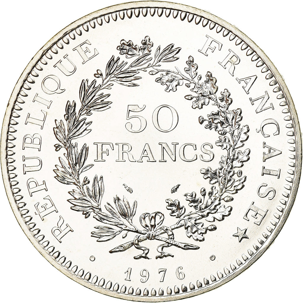 Coin, France, Hercule, 50 Francs, 1976, Paris, MS(65-70), Silver, KM:941.1