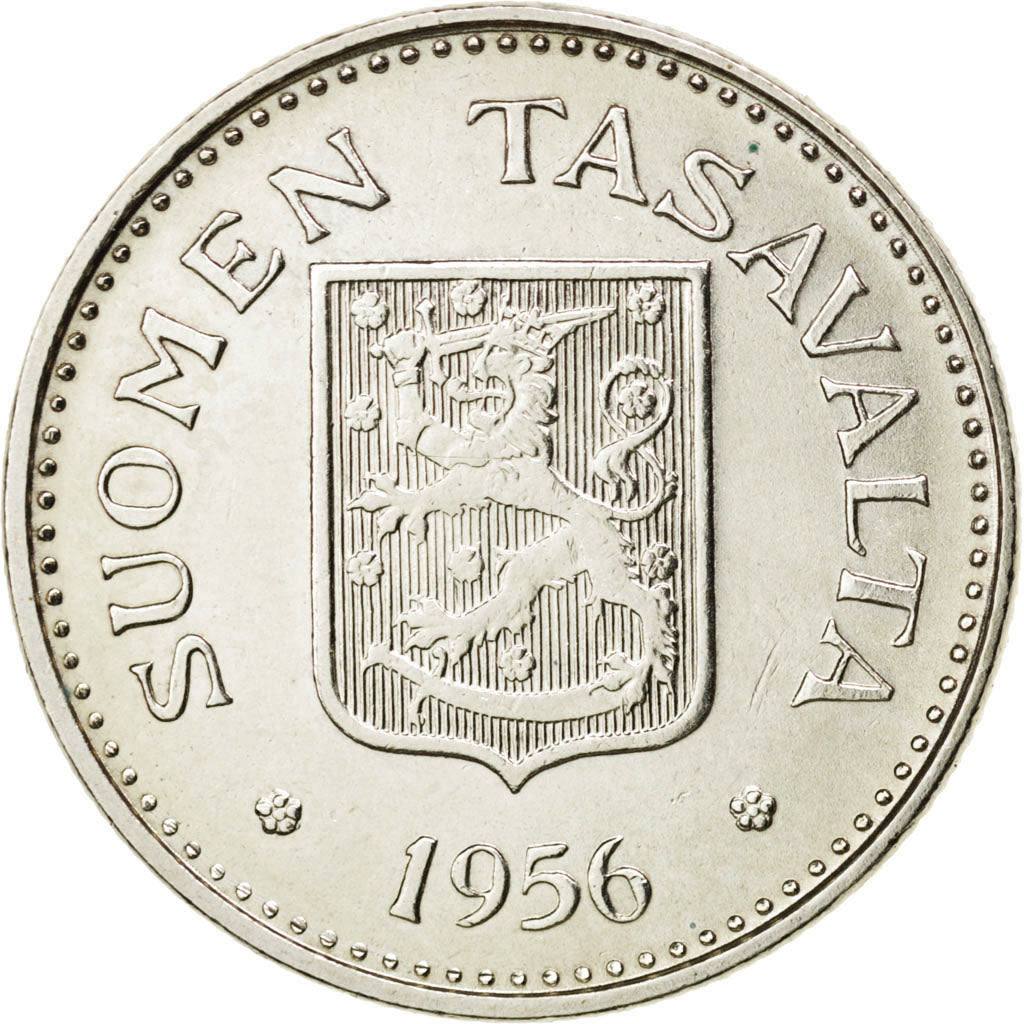 FINLAND, 200 Markkaa, 1956, KM #42, AU(50-53), Silver, 27.5, 8.25