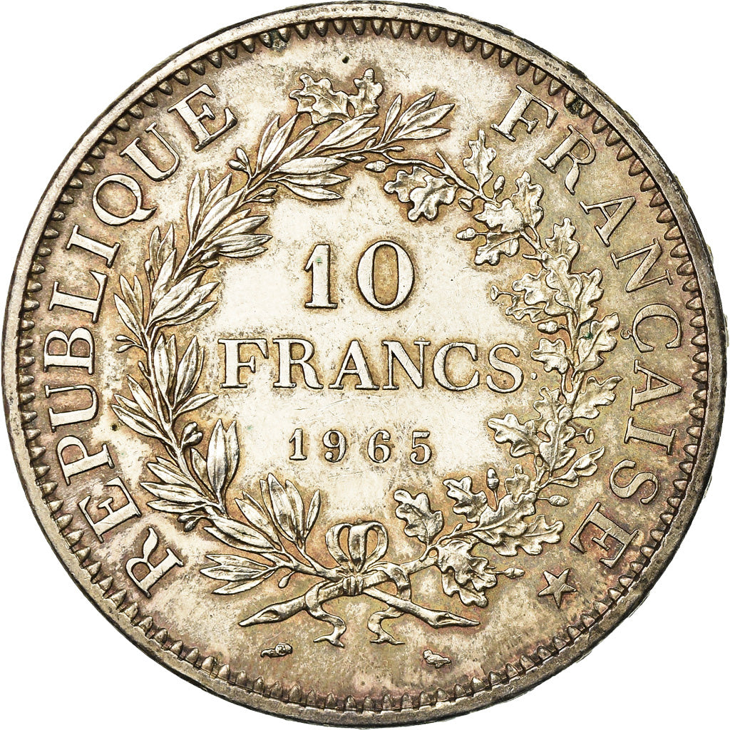 Münze, Frankreich, Hercule, 10 Francs, 1965, Paris, VZ, Silber, KM:932
