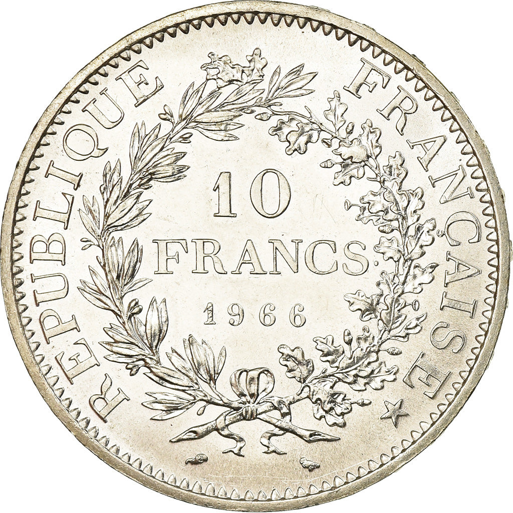 Coin, France, Hercule, 10 Francs, 1966, Paris, MS(63), Silver, KM:932