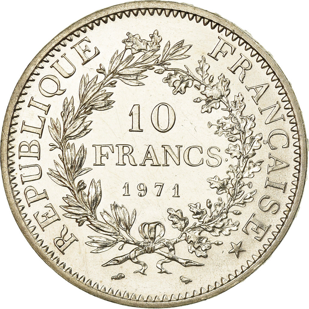 Coin, France, Hercule, 10 Francs, 1971, Paris, AU(55-58), Silver, KM:932