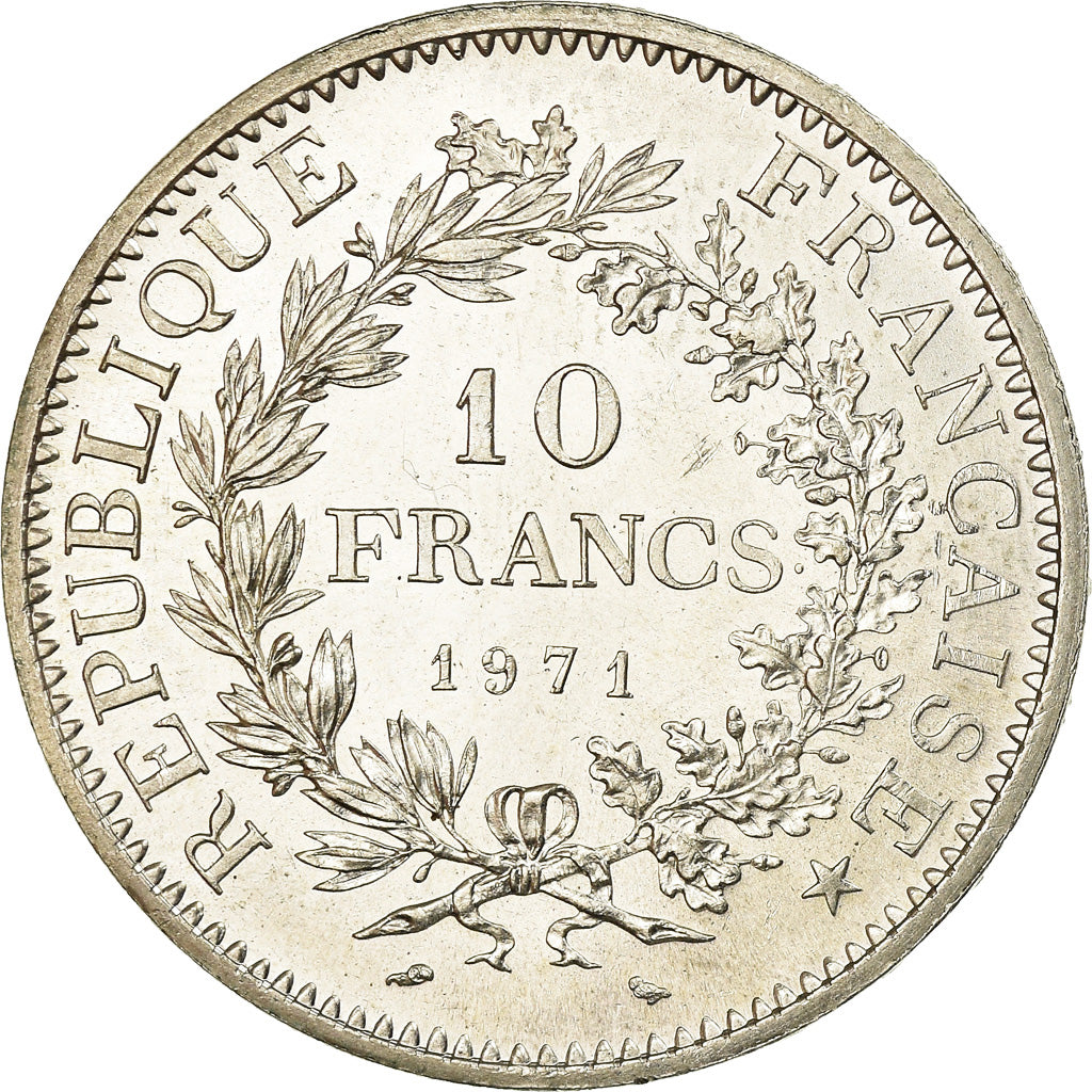 Coin, France, Hercule, 10 Francs, 1971, Paris, MS(60-62), Silver, KM:932