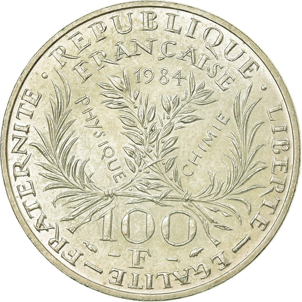 Moneda, Francia, Marie Curie, 100 Francs, 1984, MBC+, Plata, KM:955, Gadoury:899