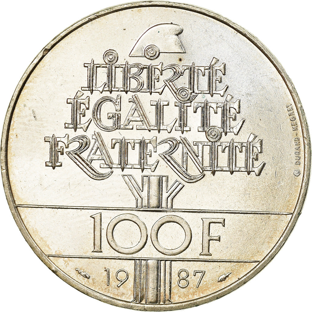 Coin, France, Lafayette, 100 Francs, 1987, AU(55-58), Silver, KM:962