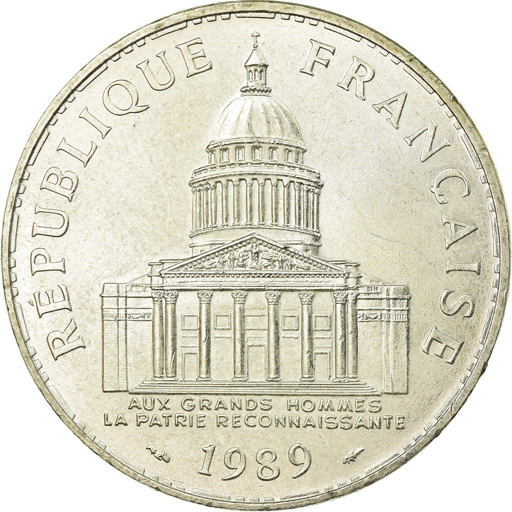 Moneda, Francia, Panthéon, 100 Francs, 1989, Paris, EBC, Plata, KM:951.1