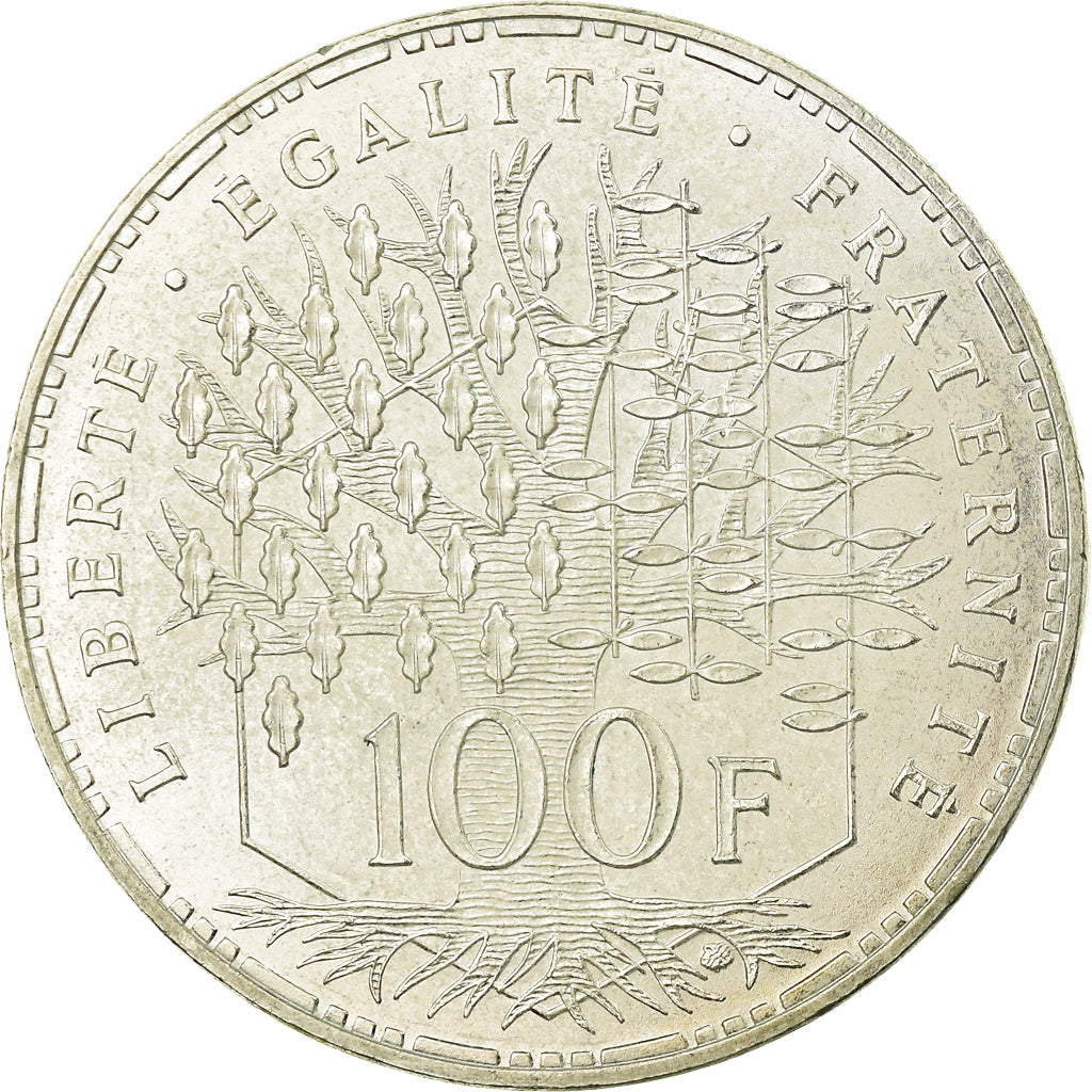 Moneda, Francia, Panthéon, 100 Francs, 1989, Paris, EBC, Plata, KM:951.1