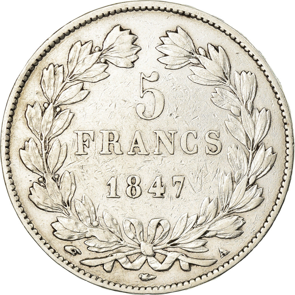 Coin, France, Louis-Philippe, 5 Francs, 1847, Paris, EF(40-45), Silver