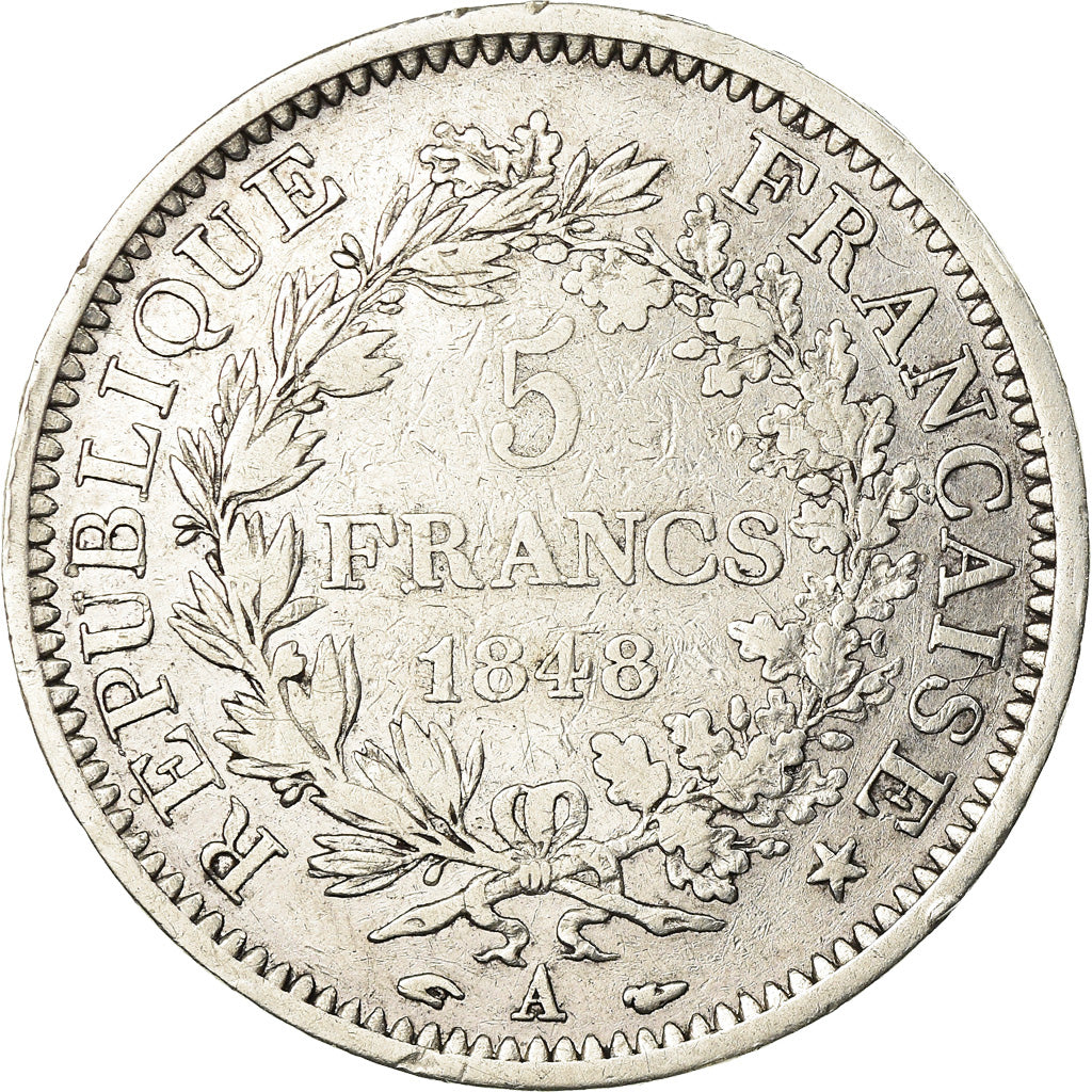 Monnaie, France, Hercule, 5 Francs, 1848, Paris, TB, Argent, Gadoury:683