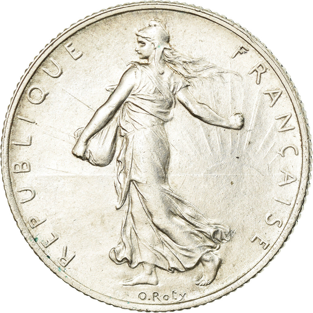 Coin, France, Semeuse, 2 Francs, 1917, Paris, AU(55-58), Silver, KM:845.1