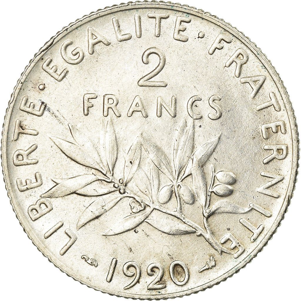 Monnaie, France, Semeuse, 2 Francs, 1920, Paris, SUP, Argent, Gadoury:532