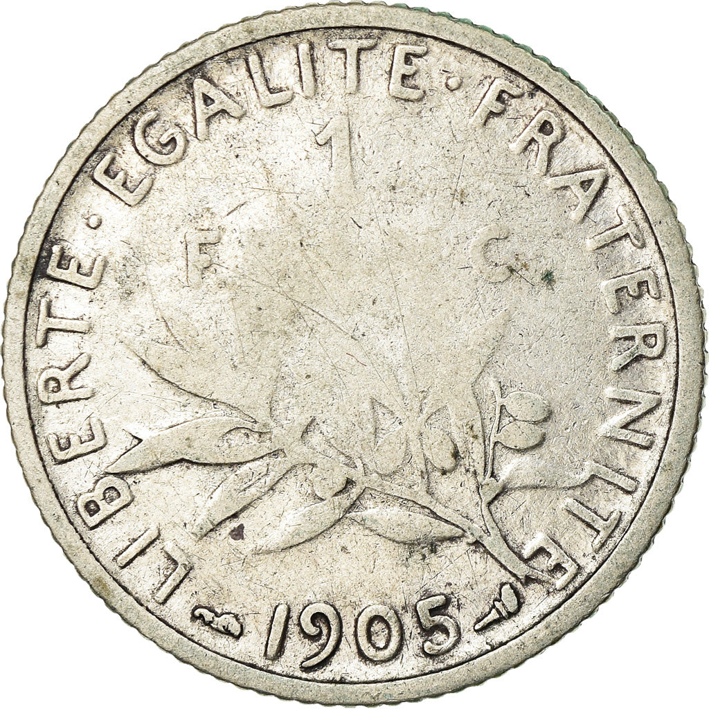 Monnaie, France, Semeuse, Franc, 1905, Paris, TB, Argent, Gadoury:467, KM:844.1