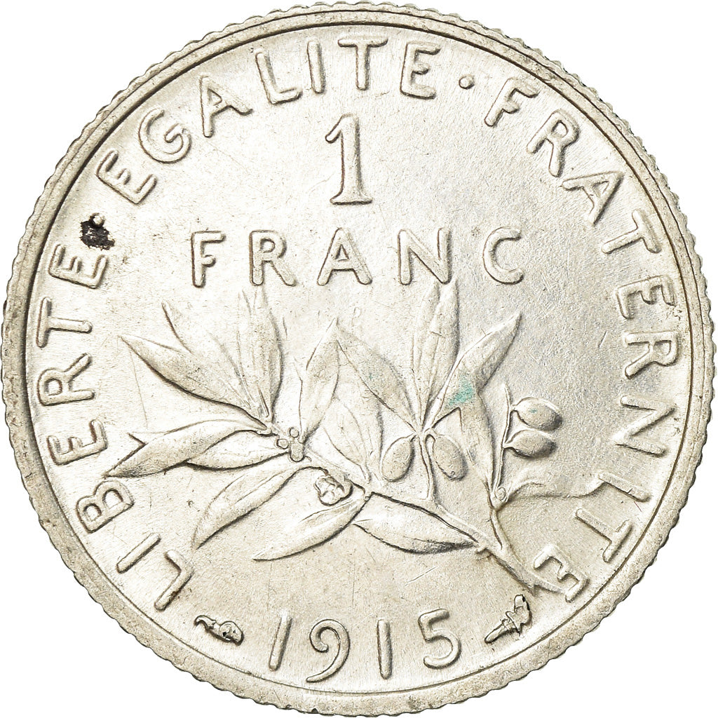 Coin, France, Semeuse, Franc, 1915, Paris, AU(50-53), Silver, KM:844.1