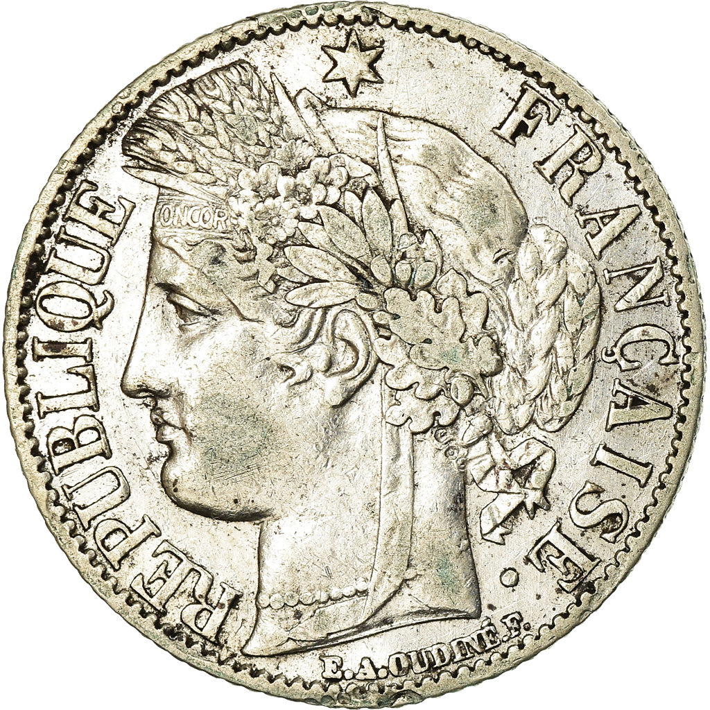 Coin, France, Cérès, Franc, 1872, Paris, EF(40-45), Silver, KM:822.1