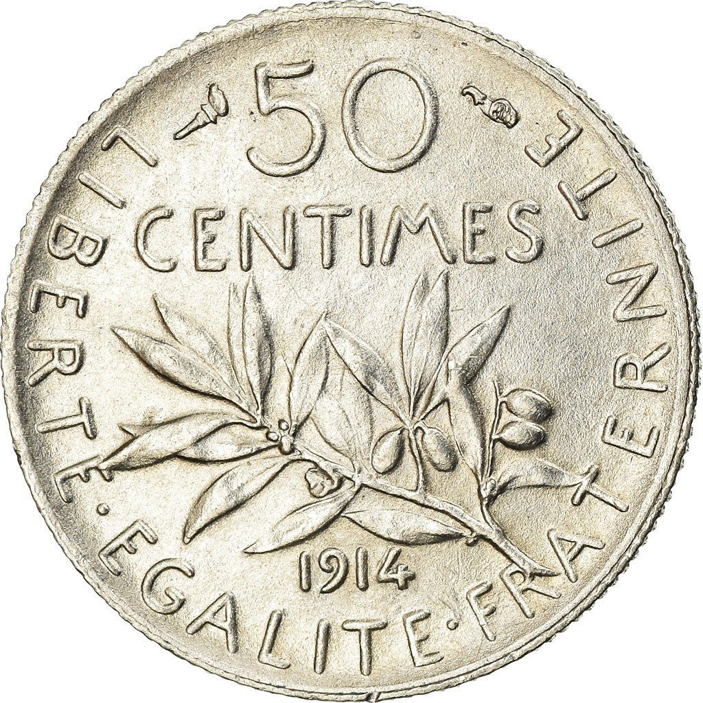 Monnaie, France, Semeuse, 50 Centimes, 1914, Paris, SUP, Argent, KM:854