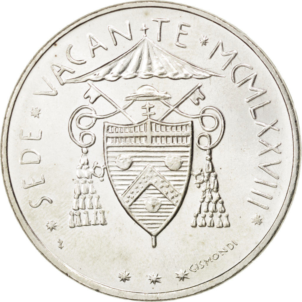 Münze, Vatikanstadt, Sede Vacante, 500 Lire, 1978, UNZ, Silber, KM:140