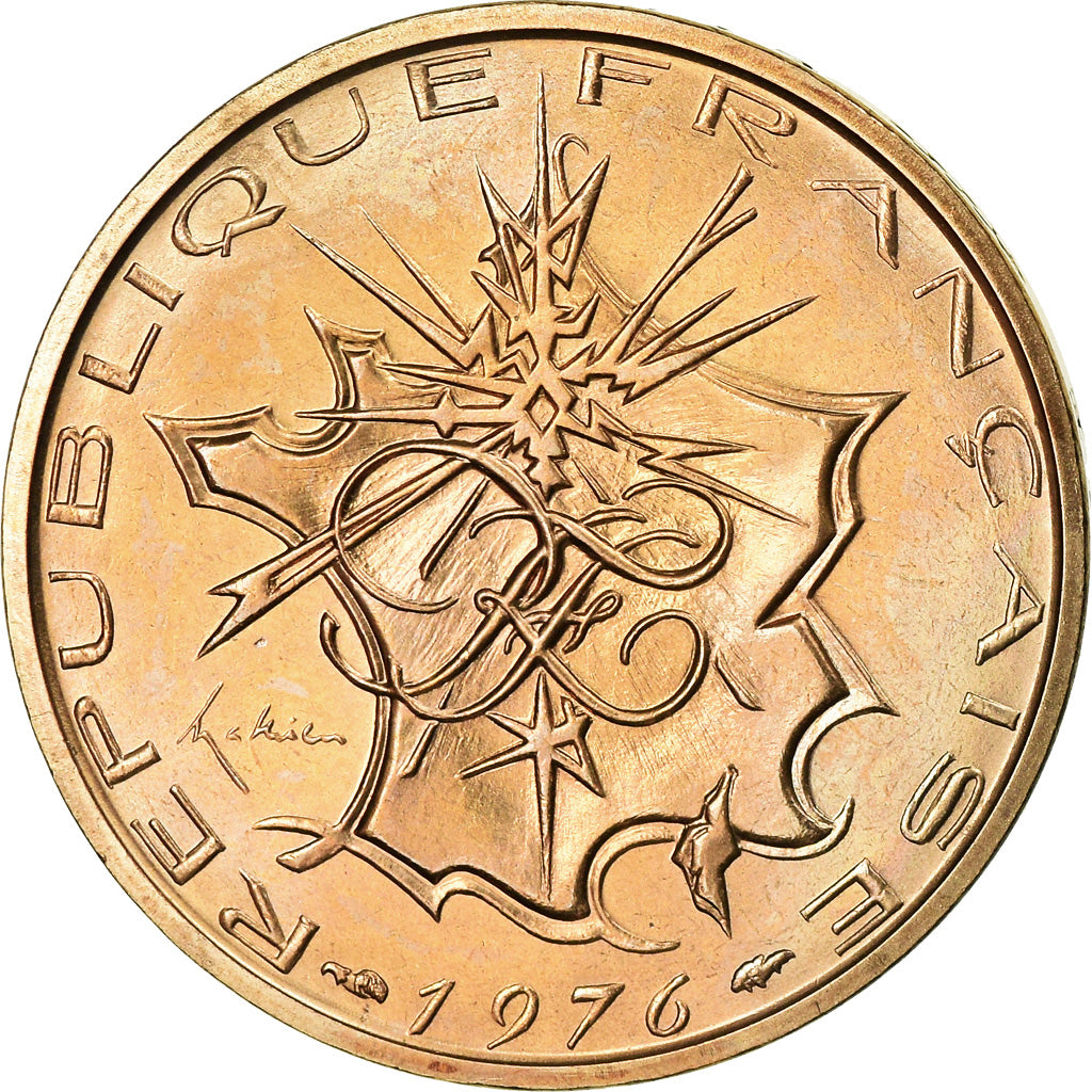 Coin, France, Mathieu, 10 Francs, 1976, Paris, MS(65-70), Nickel-brass, KM:940