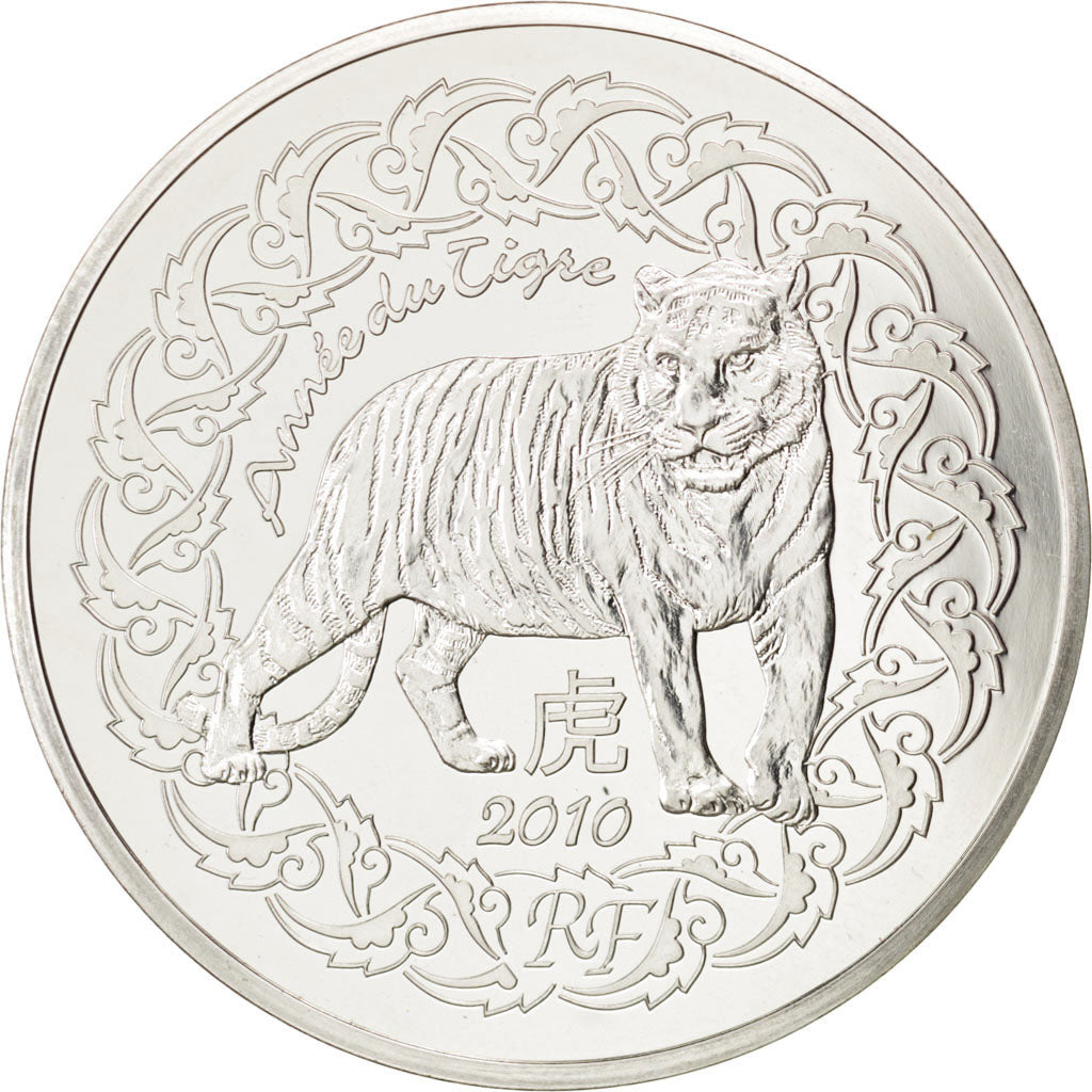 FRANCE, 5 Euro, 2010, Paris, KM #1715, MS(63), Silver, 37, 22.20