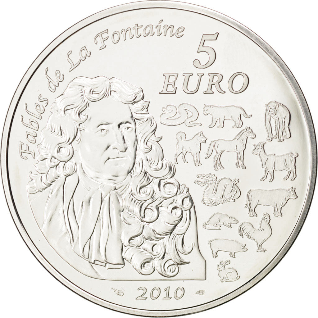 FRANCE, 5 Euro, 2010, Paris, KM #1715, MS(63), Silver, 37, 22.20