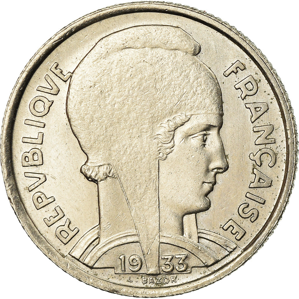 Coin, France, Bazor, 5 Francs, 1933, Paris, AU(50-53), Nickel, KM:887