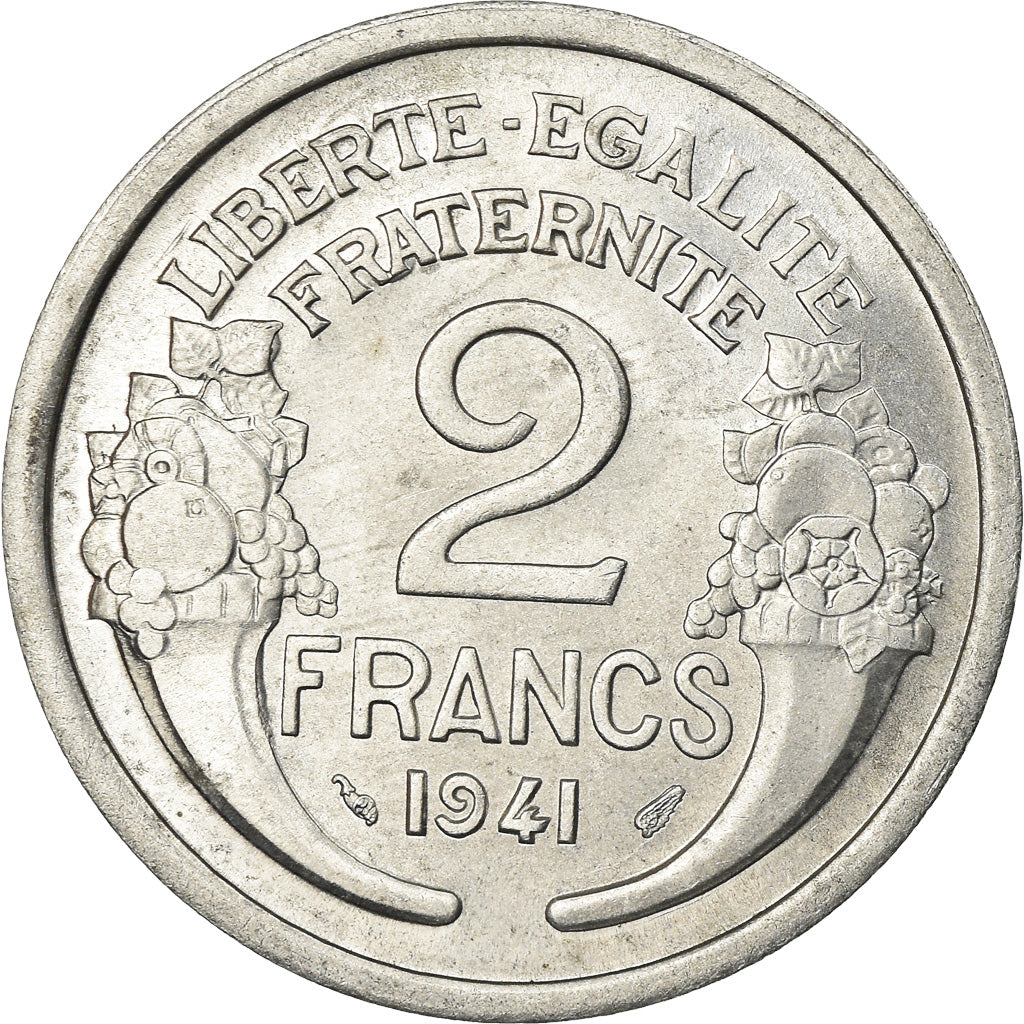 Moneta, Francja, Morlon, 2 Francs, 1941, Paris, MS(63), Aluminium, KM:886a.1