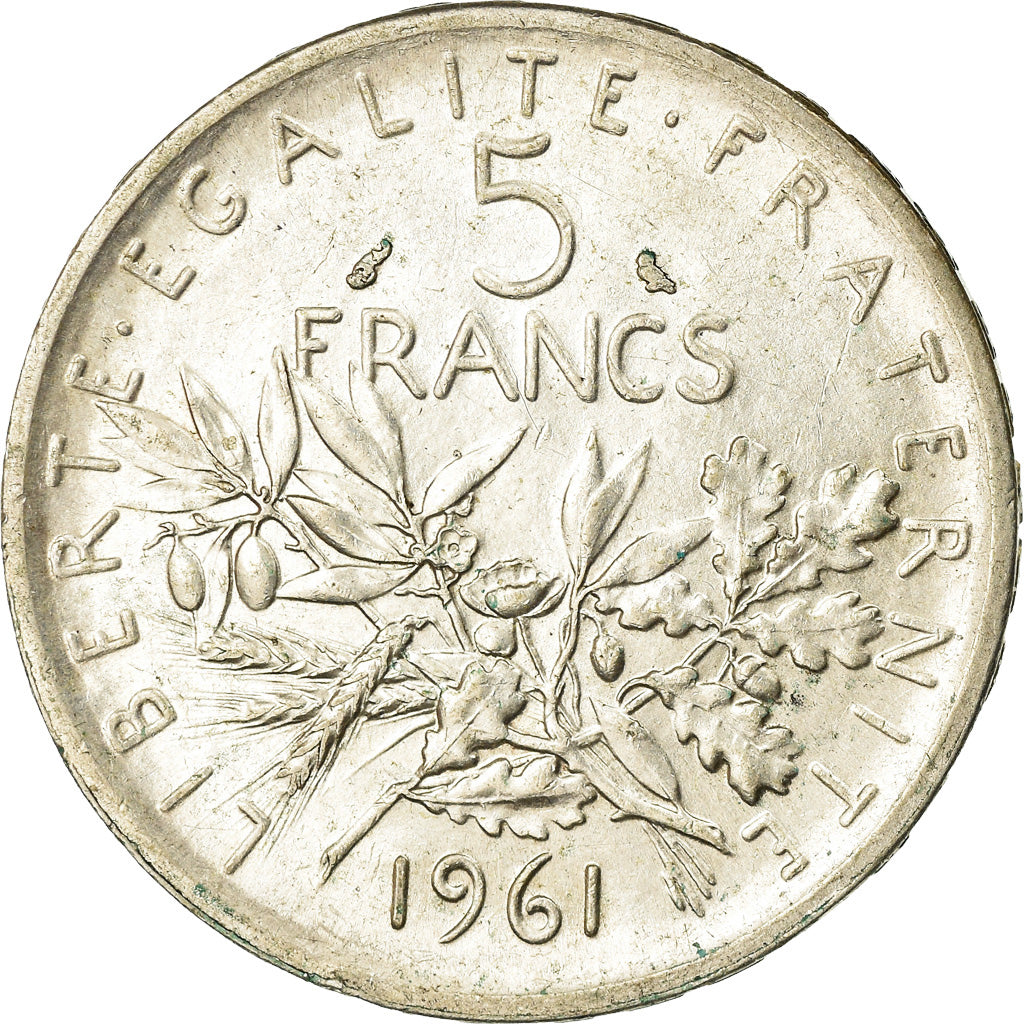 Coin, France, Semeuse, 5 Francs, 1961, Paris, AU(50-53), Silver, KM:926