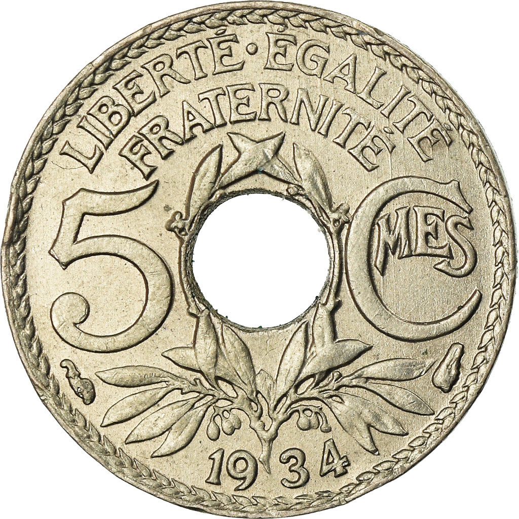 Monnaie, France, Lindauer, 5 Centimes, 1934, Paris, SUP, Copper-nickel