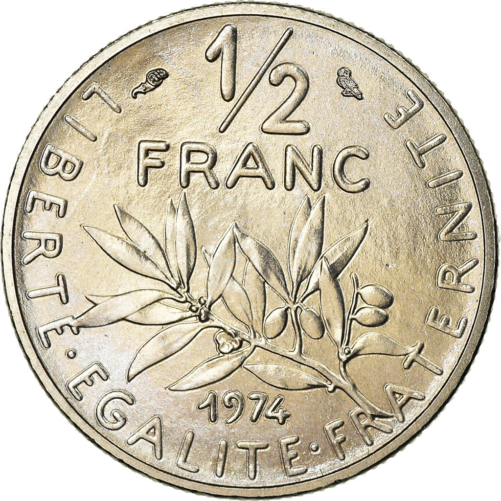 Coin, France, Semeuse, 1/2 Franc, 1974, Paris, MS(65-70), Nickel, KM:931.1