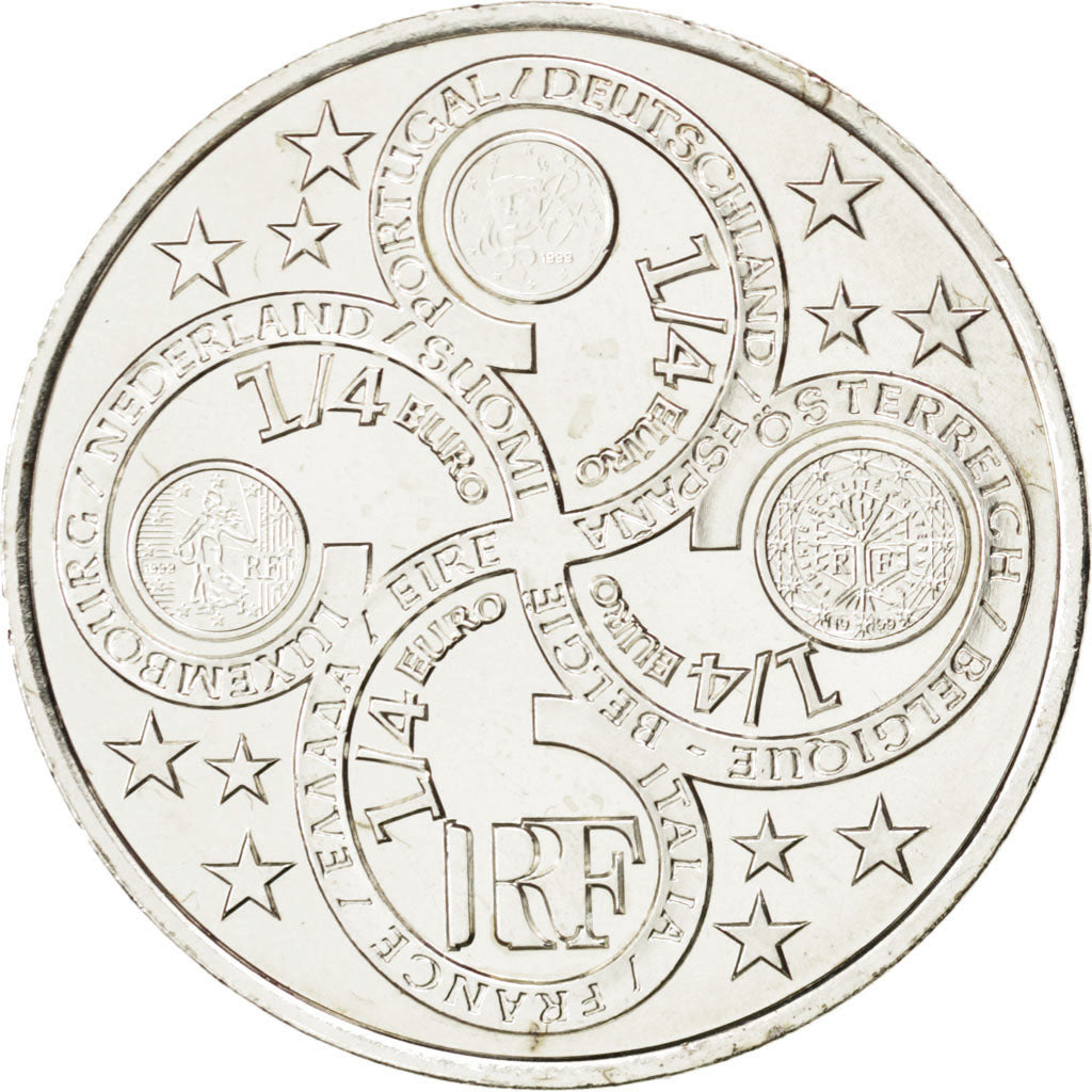 FRANCE, 1/4 Euro, 2003, Paris, KM #1991, MS(63), Silver, 12.97