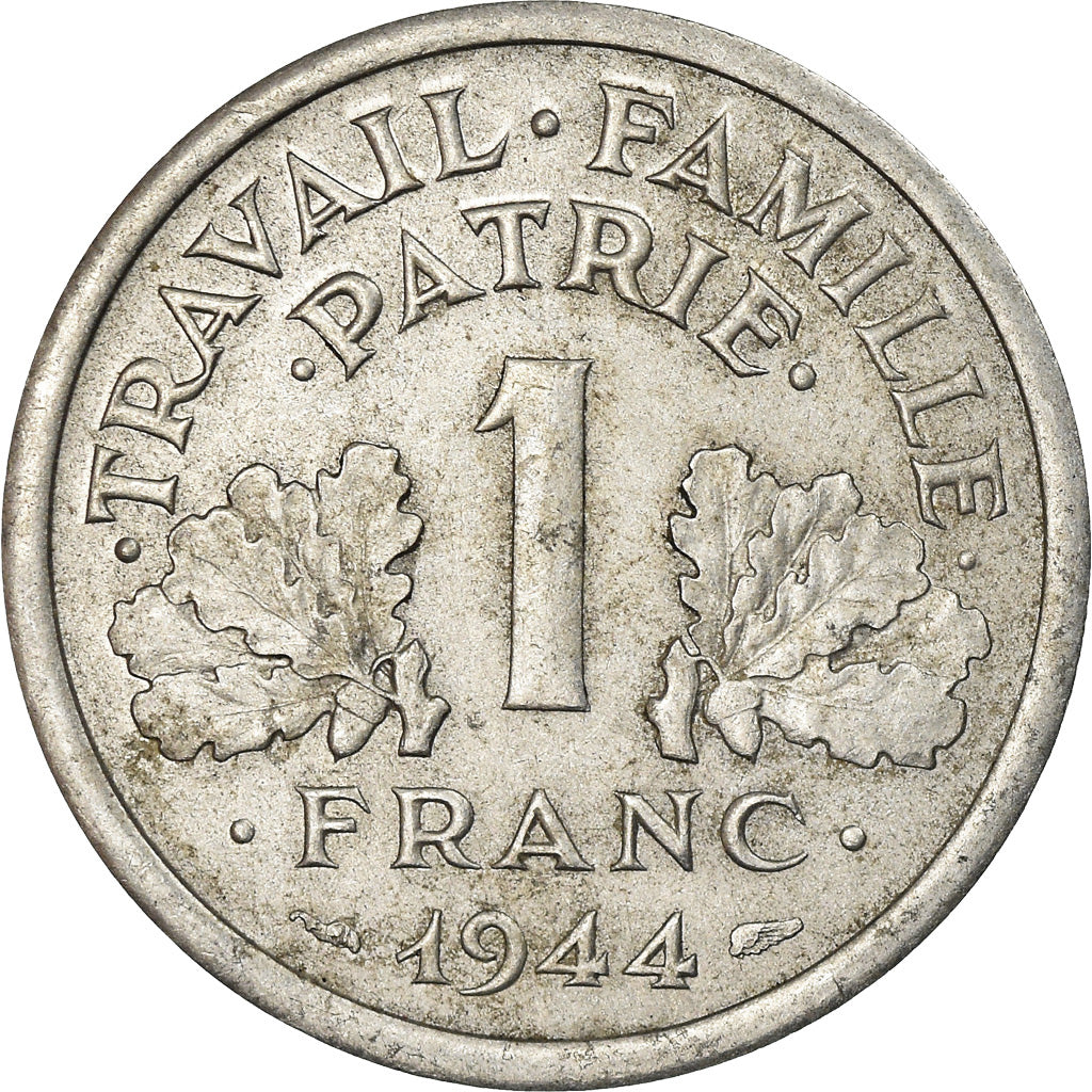 Coin, France, Bazor, Franc, 1944, Castelsarrasin, EF(40-45), Aluminum, KM:902.3