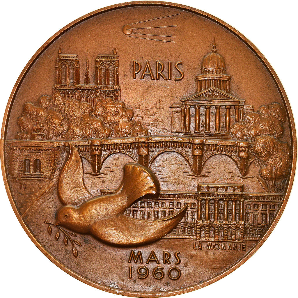Francja, Medal, Khrouchtchev à Paris, Politics, 1960, AU(55-58), Bronze