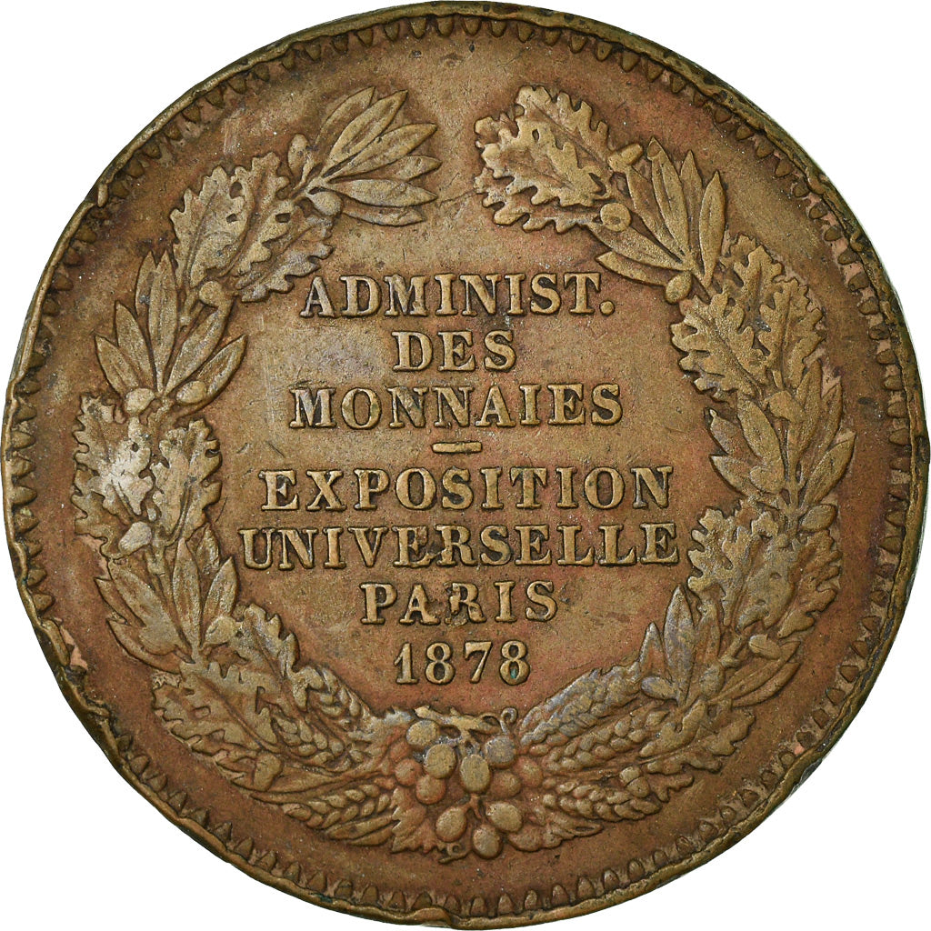 France, Médaille, Exposition universelle de Paris, 1878, Barre, TTB, Cuivre