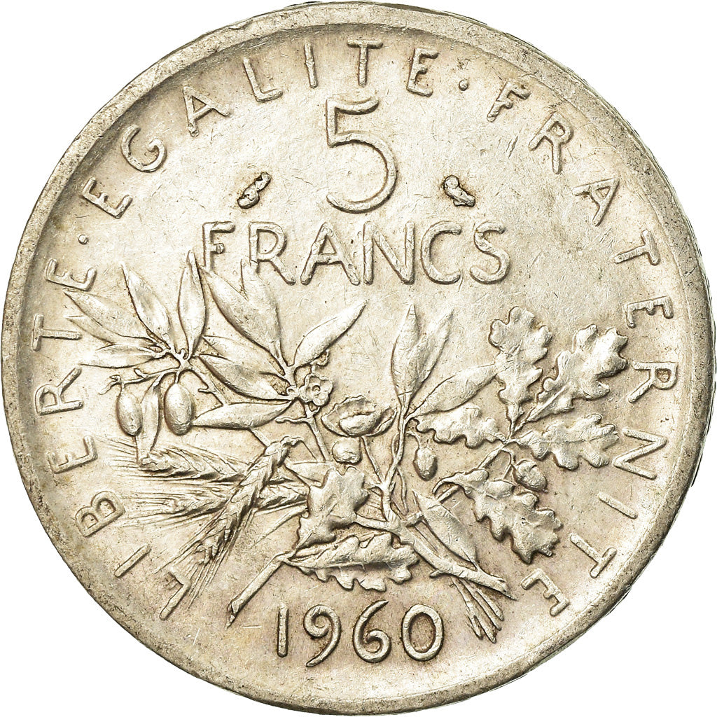 Coin, France, Semeuse, 5 Francs, 1960, Paris, AU(50-53), Silver, KM:926